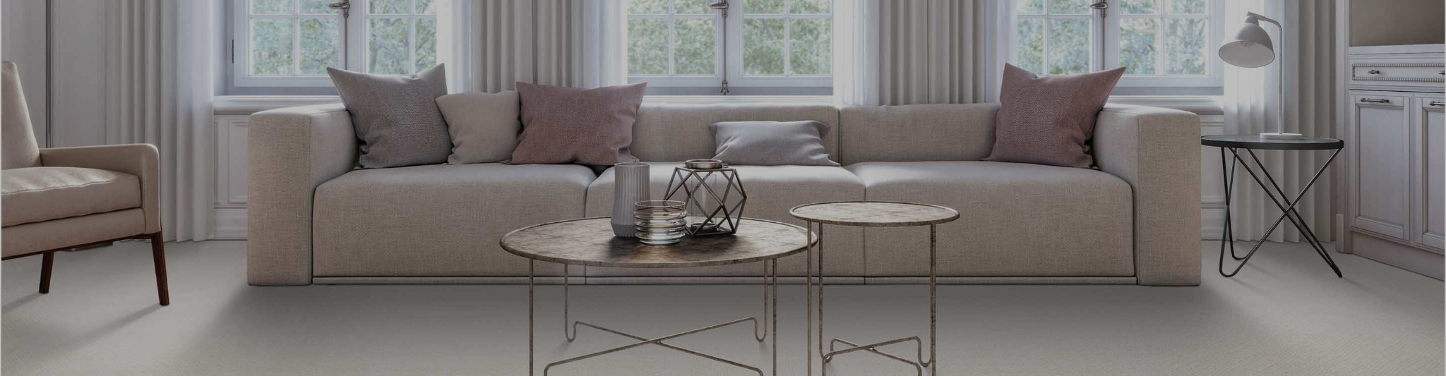 Karastan beige carpet in living room