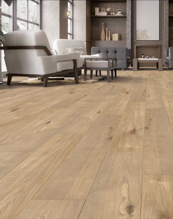 Installed laminate flooring in home
