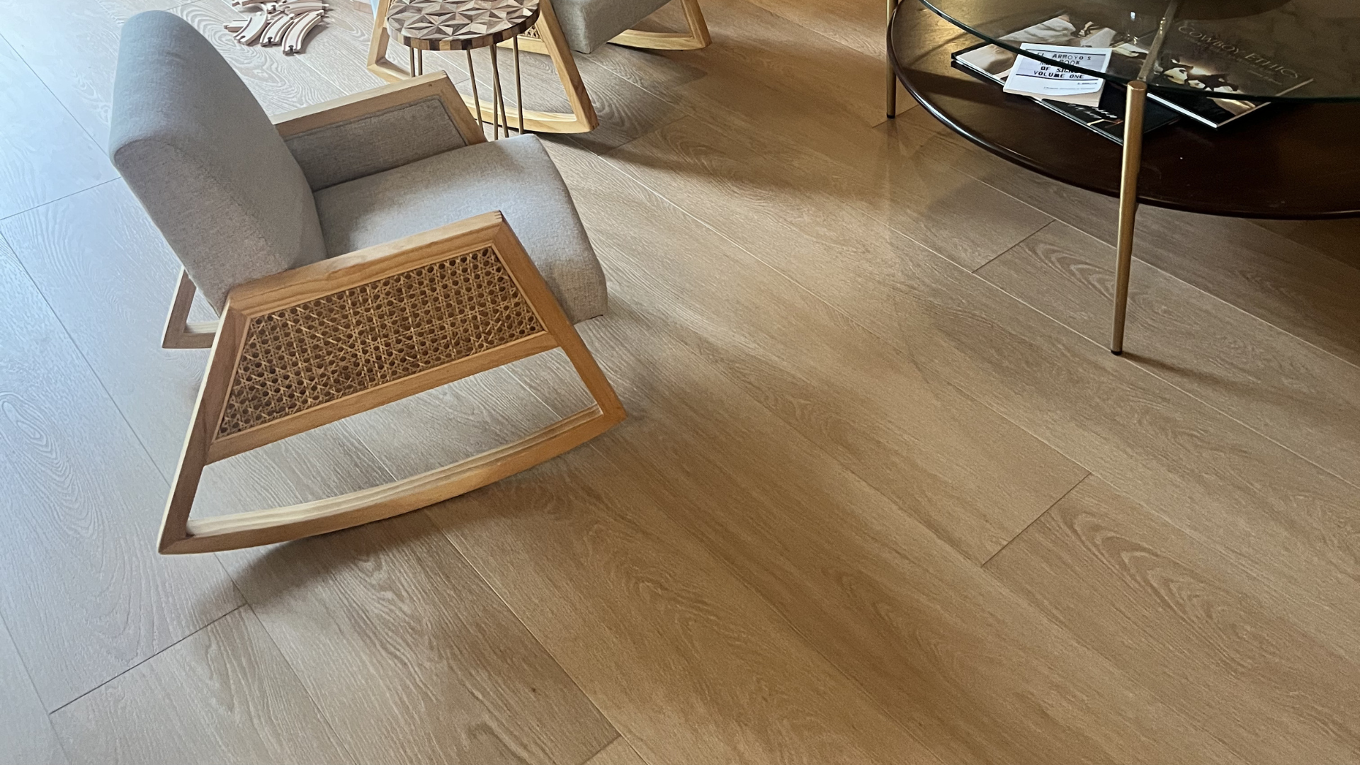 custom wood flooring in living room